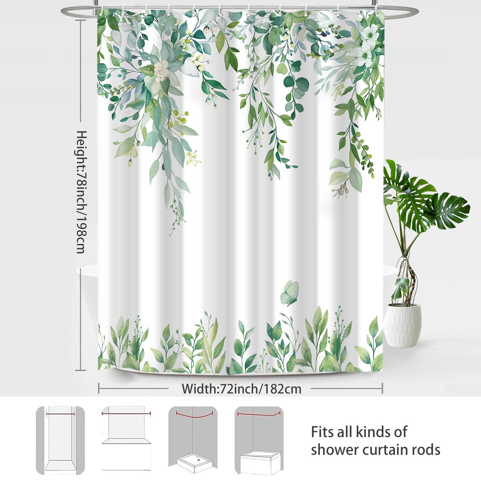 Custom Printed Bath Curtain — custom printed polyester bath curtain detail view