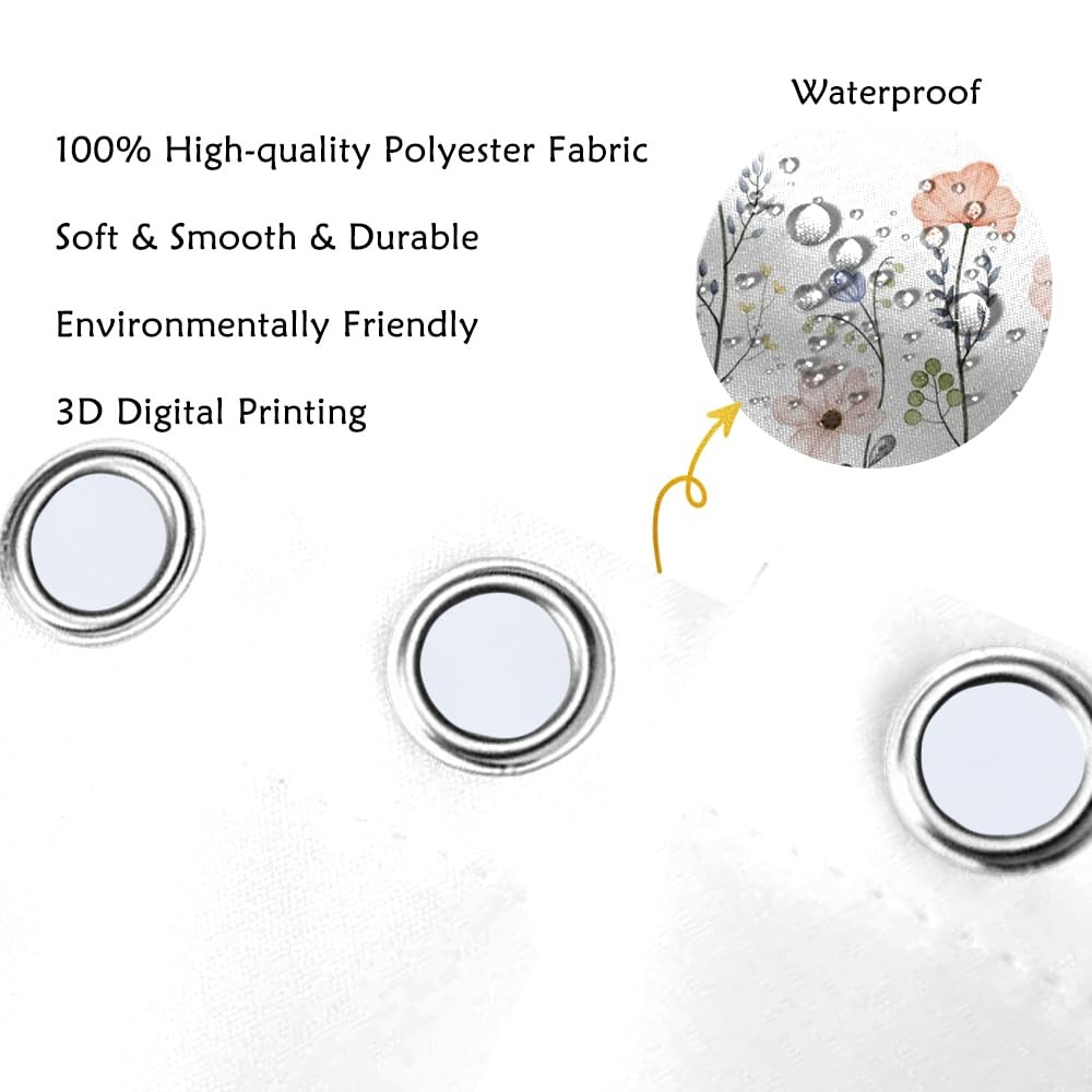 Custom Printed Bath Curtain — custom printed polyester bath curtain detail view