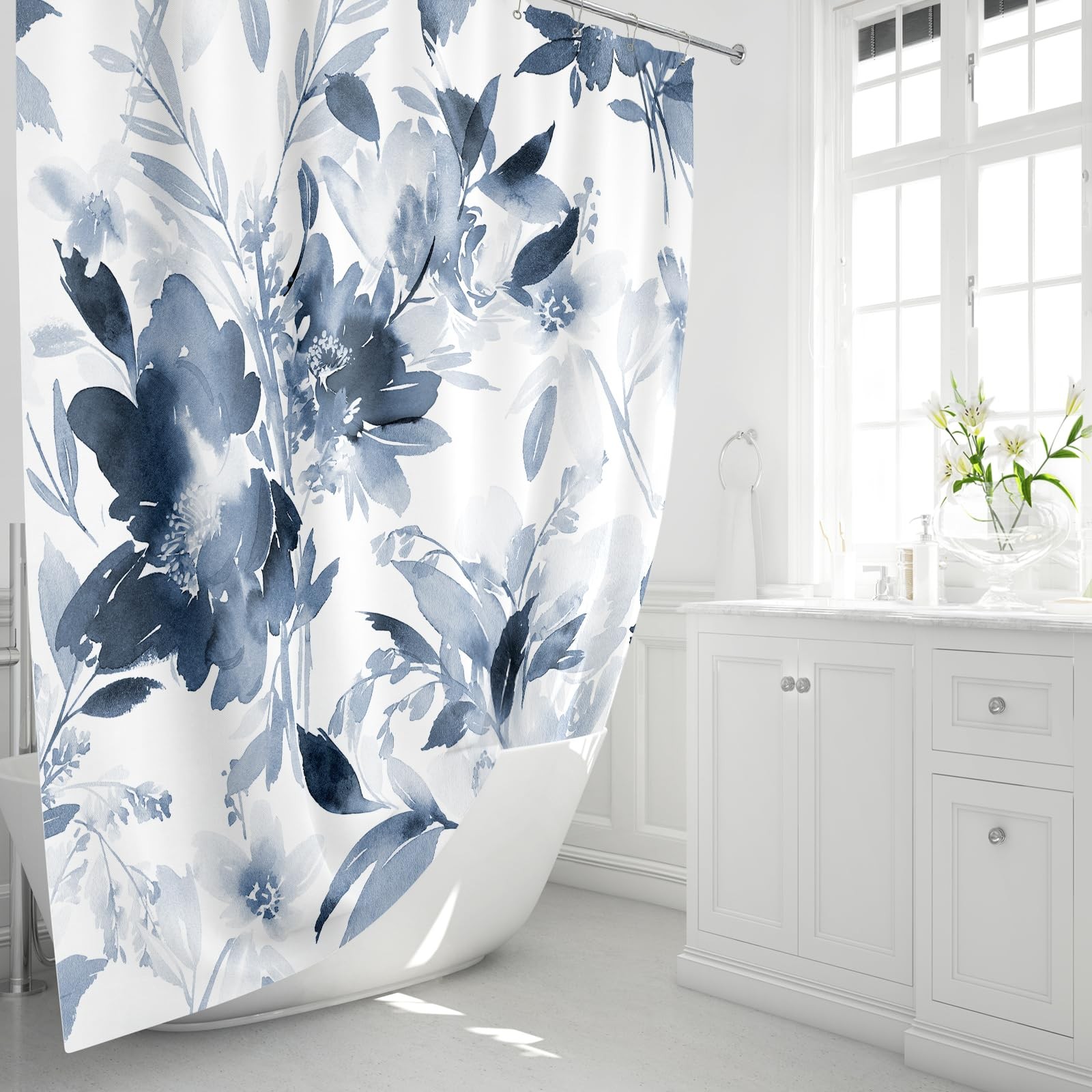 Custom Printed Bath Curtain — custom printed polyester bath curtain detail view