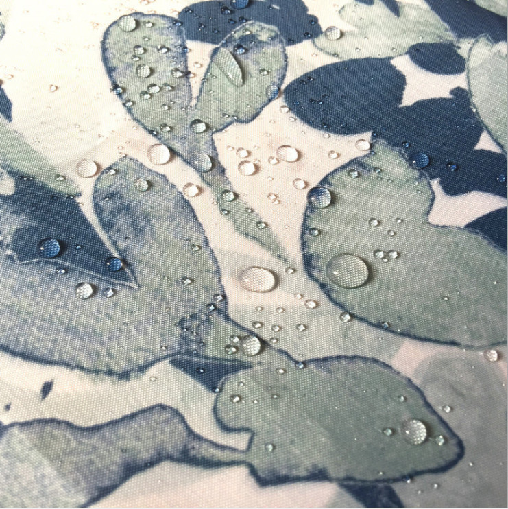 Custom Printed Bath Curtain — custom printed polyester bath curtain detail view