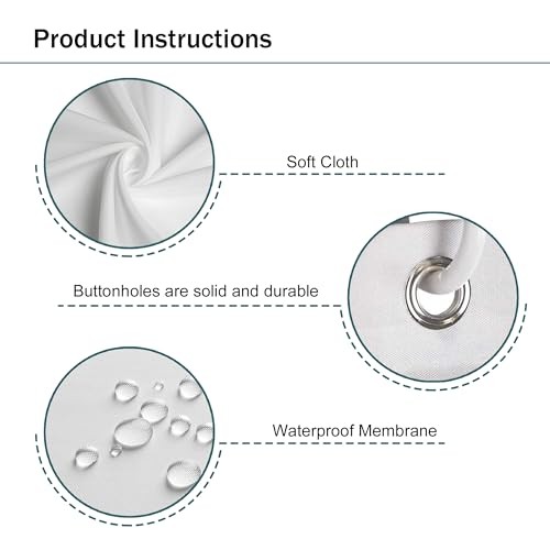 Custom Printed Bath Curtain — custom printed polyester bath curtain detail view
