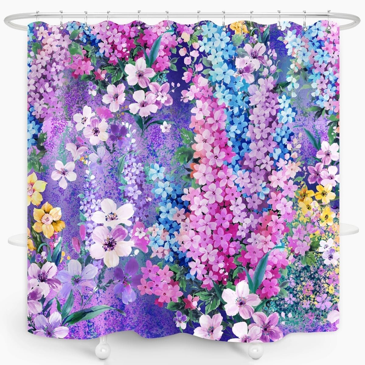 Custom Printed Bath Curtain — custom printed polyester bath curtain detail view