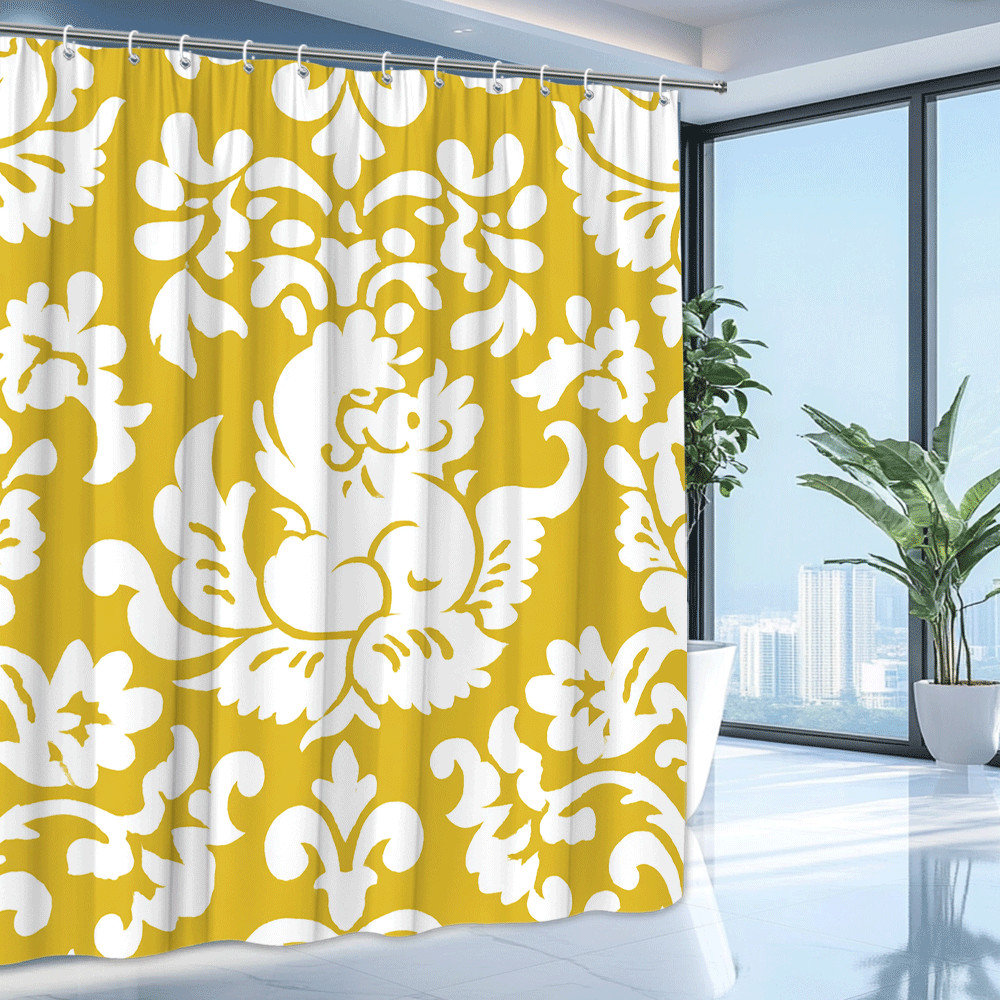 Custom Printed Bath Curtain — custom printed polyester bath curtain detail view
