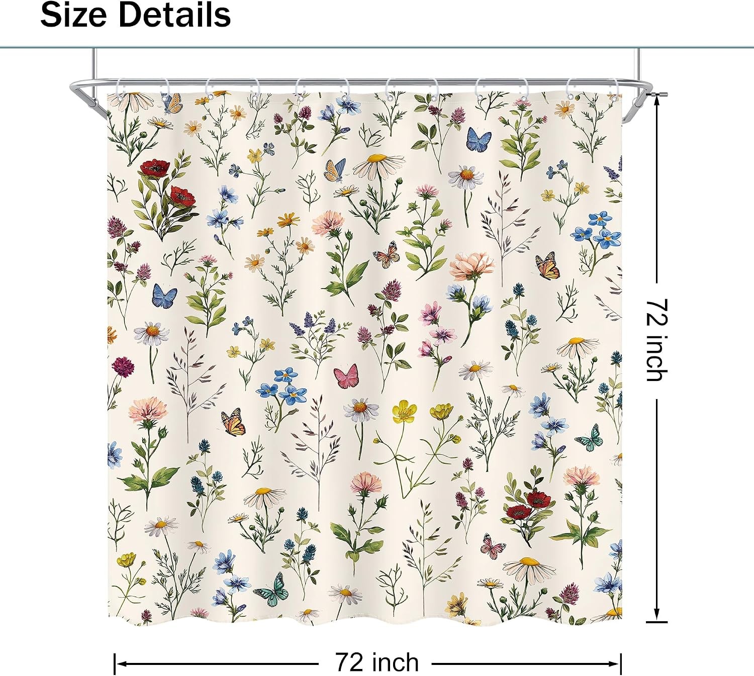 Custom Printed Bath Curtain — custom printed polyester bath curtain detail view