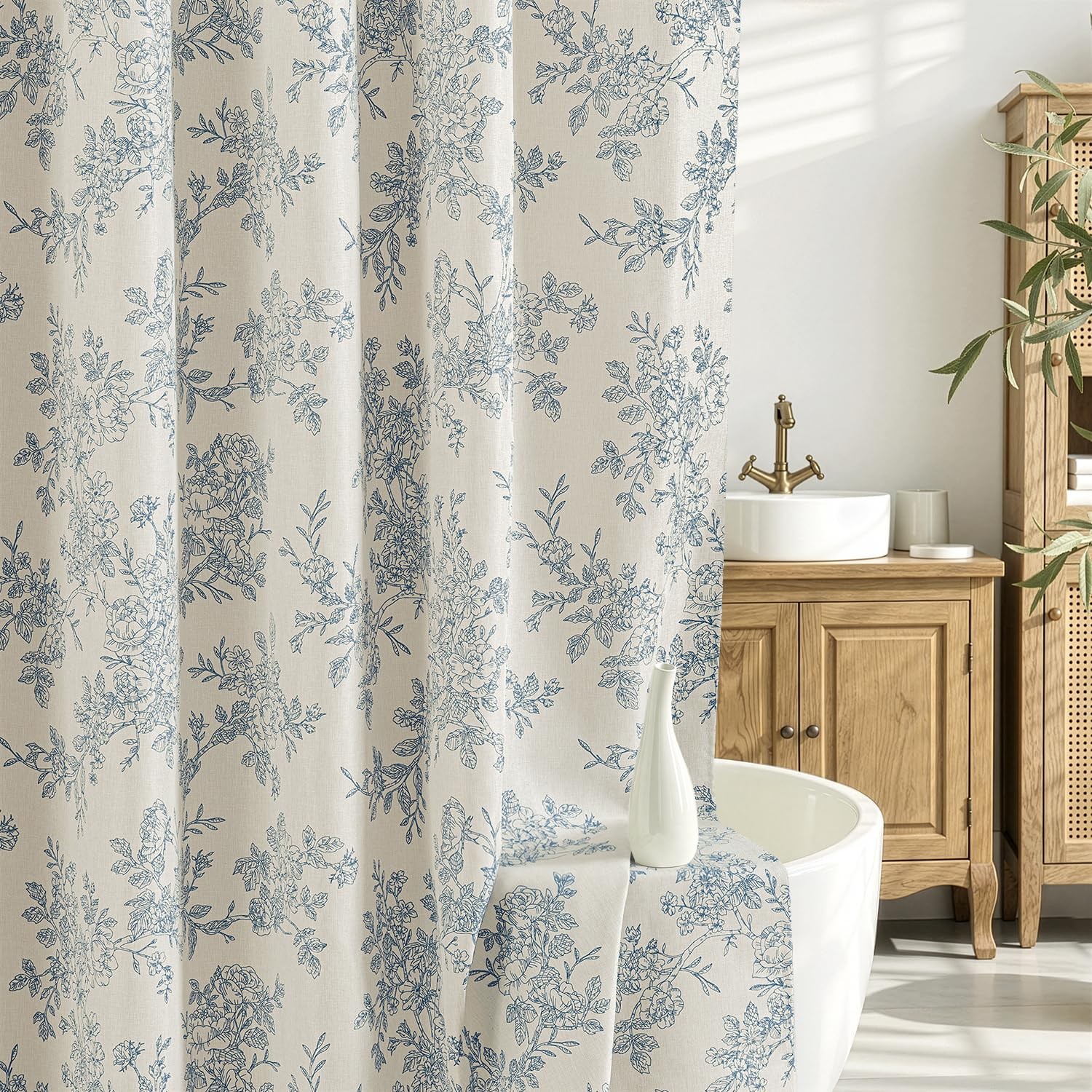 Custom Printed Bath Curtain — custom printed polyester bath curtain detail view