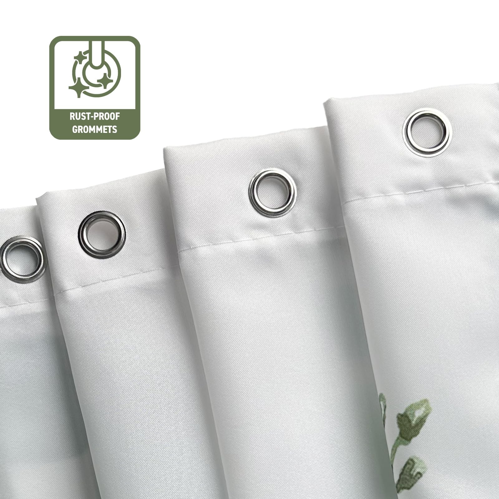 Custom Printed Bath Curtain — custom printed polyester bath curtain detail view
