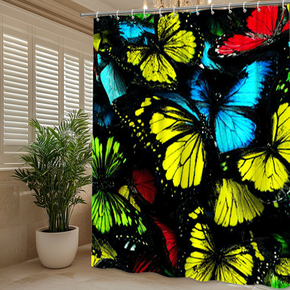 Custom Printed Bath Curtain — custom printed polyester bath curtain detail view