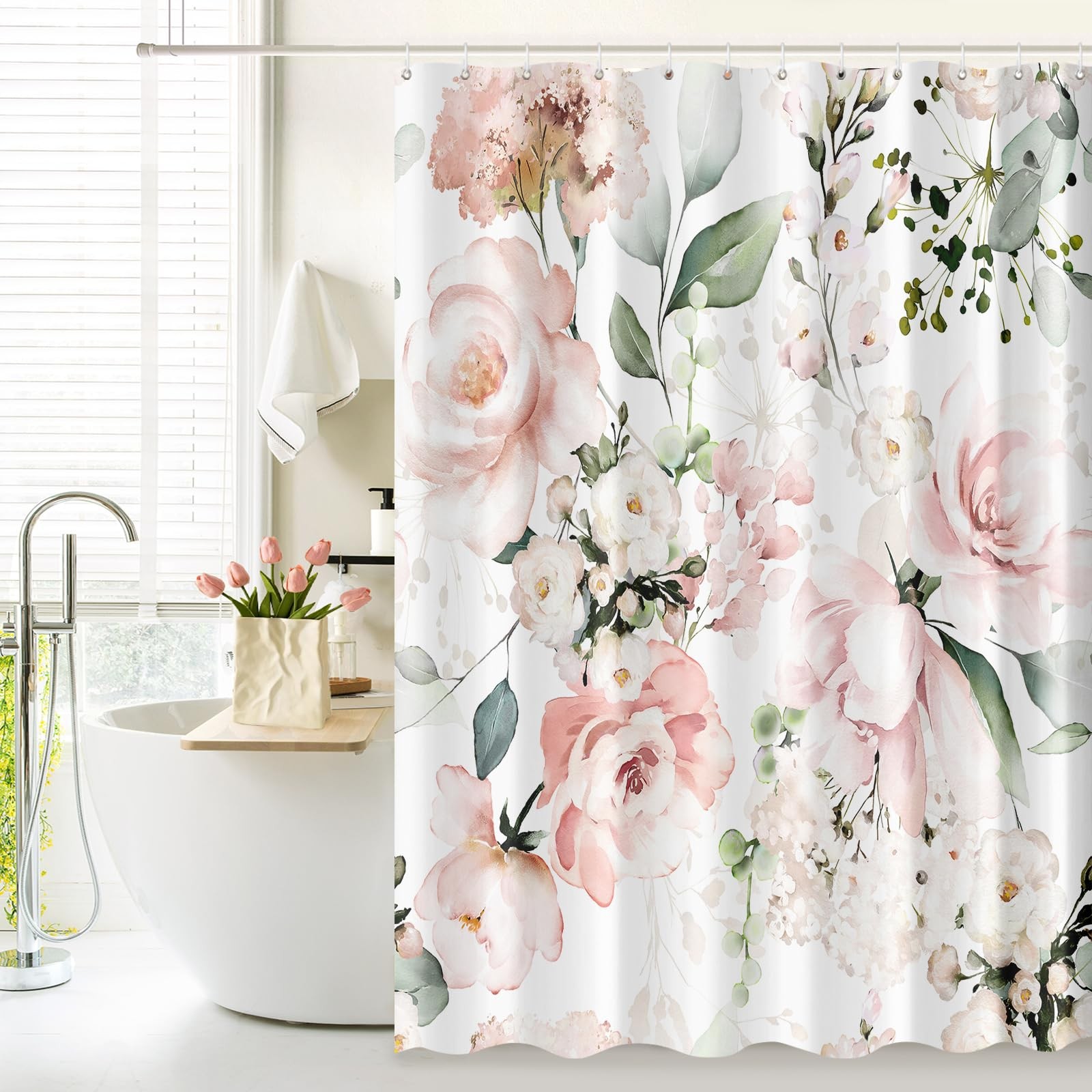Custom Printed Bath Curtain — custom printed polyester bath curtain detail view