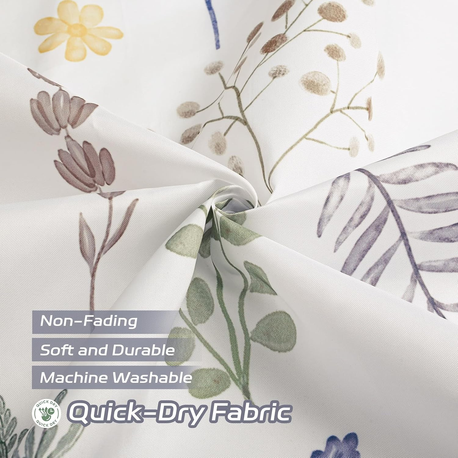 Custom Printed Bath Curtain — custom printed polyester bath curtain detail view