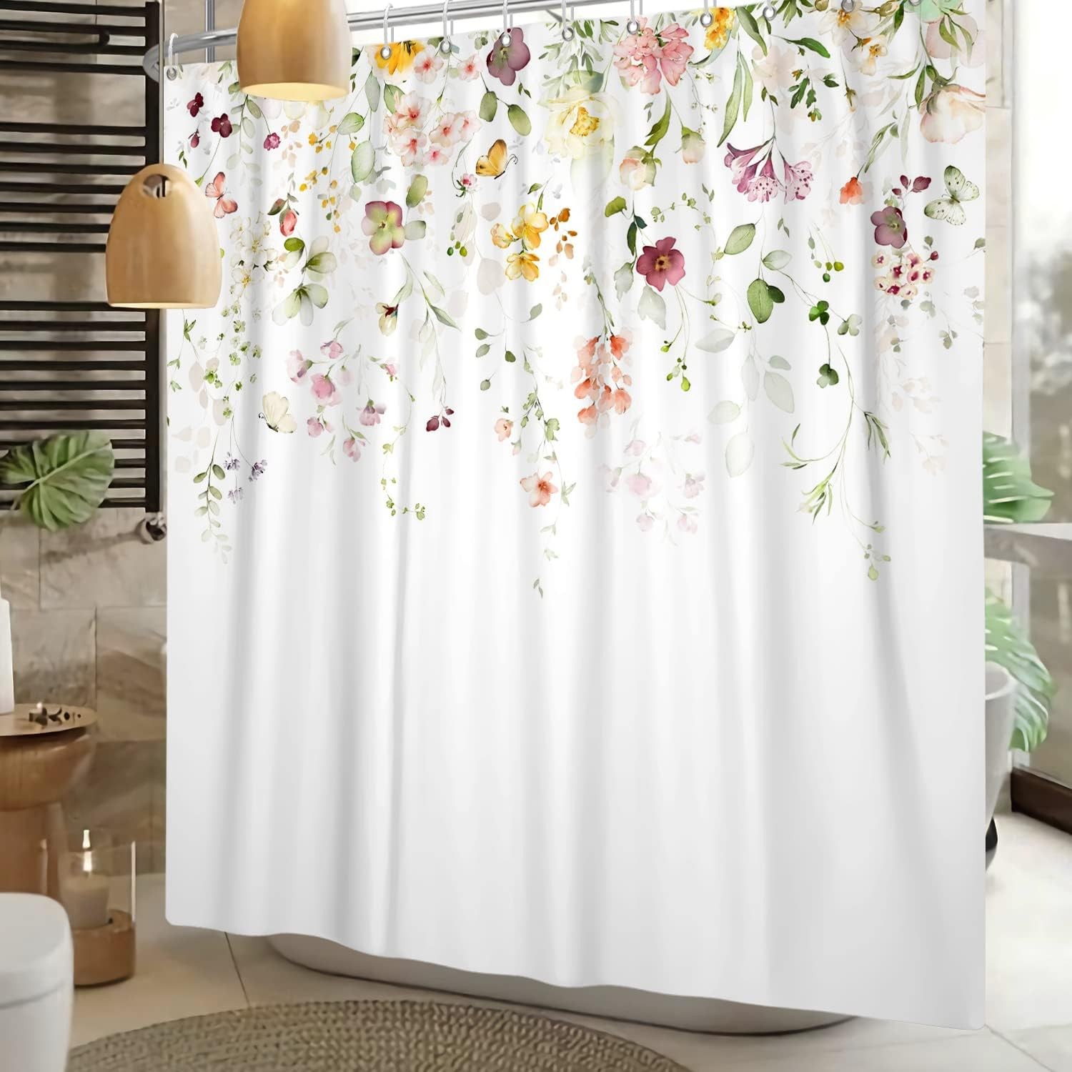 Custom Printed Bath Curtain — custom printed polyester bath curtain detail view