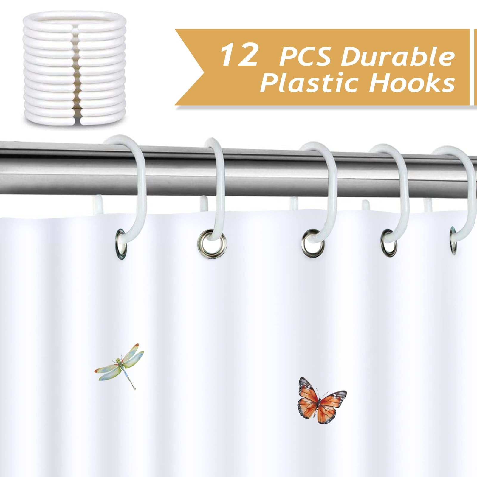 Custom Printed Bath Curtain — custom printed polyester bath curtain detail view