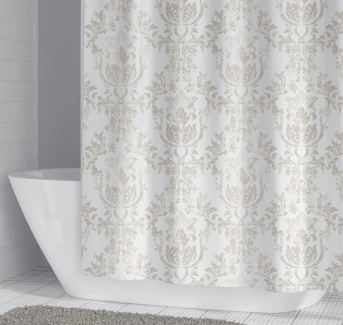 Custom Printed Bath Curtain — custom printed polyester bath curtain detail view