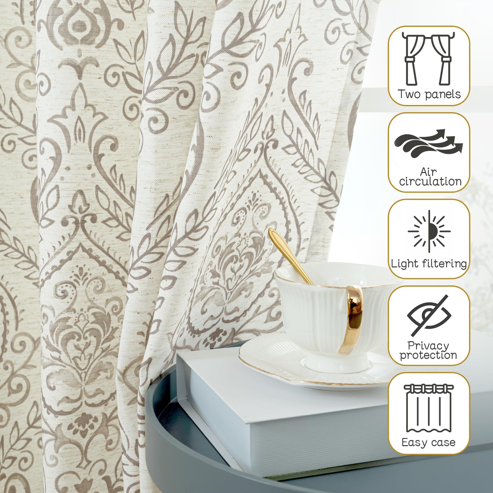 Custom Printed Bath Curtain — custom printed polyester bath curtain detail view