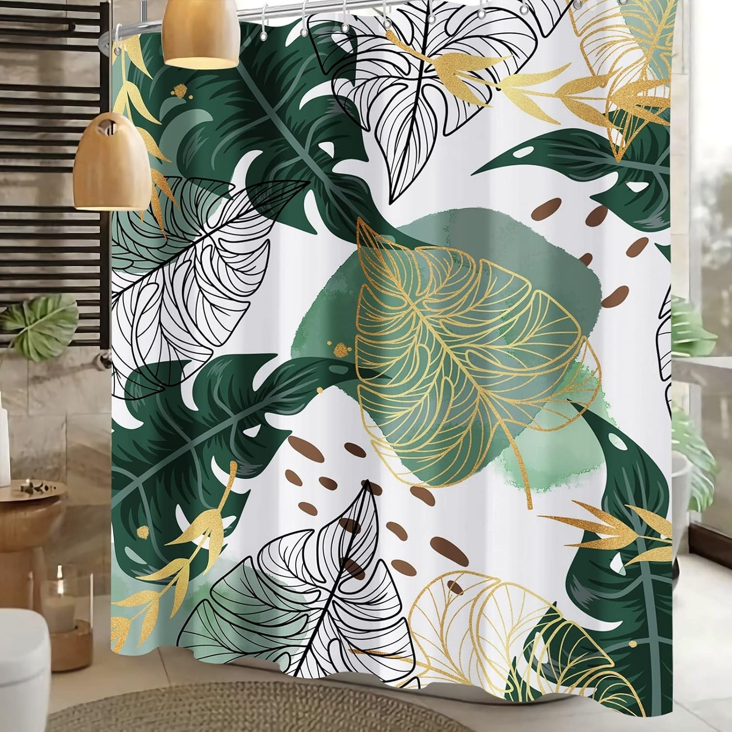 Custom Printed Bath Curtain — custom printed polyester bath curtain detail view