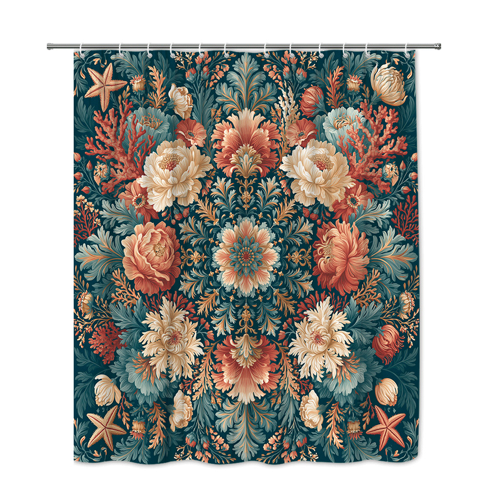 Custom Printed Bath Curtain — custom printed polyester bath curtain detail view