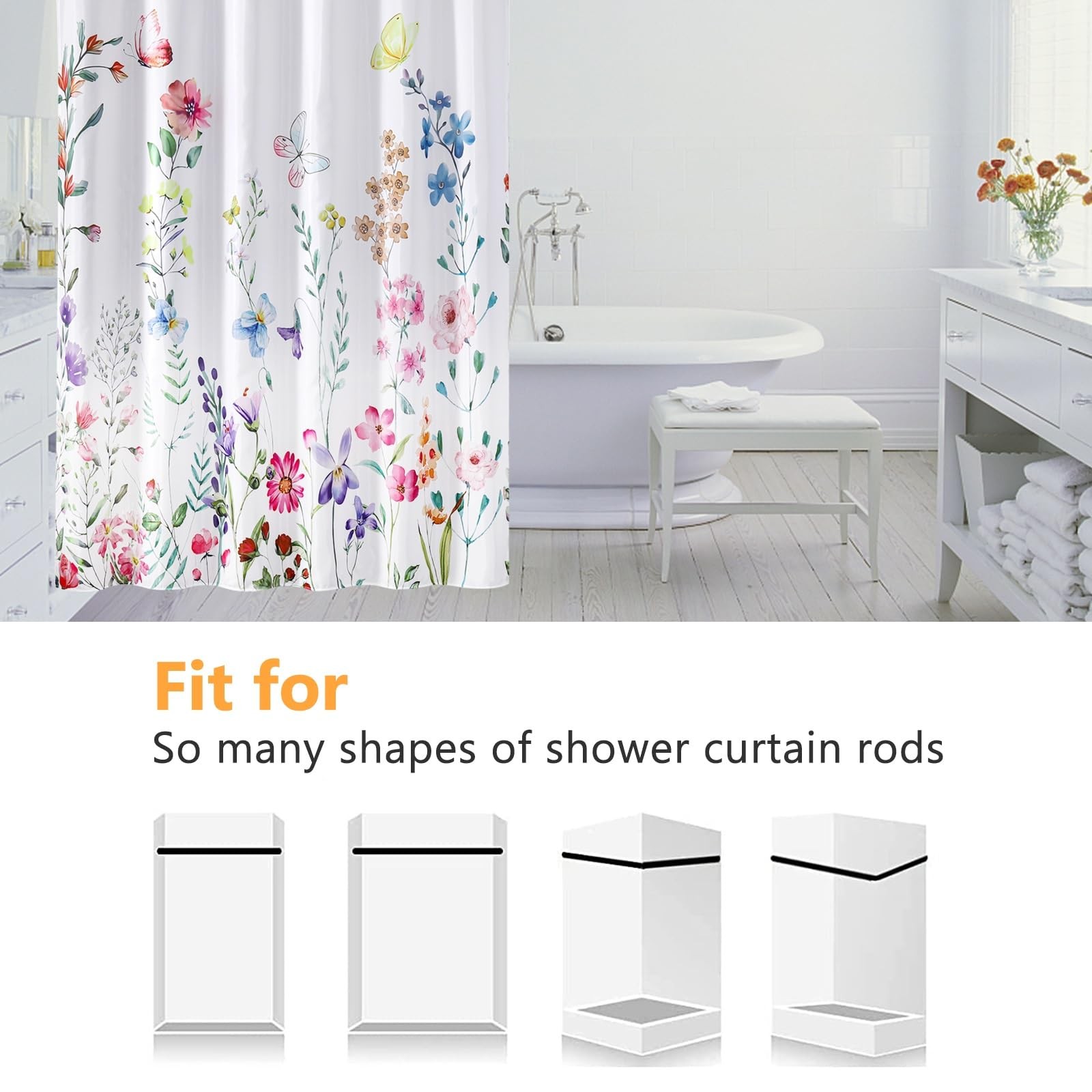 Custom Printed Bath Curtain — custom printed polyester bath curtain detail view