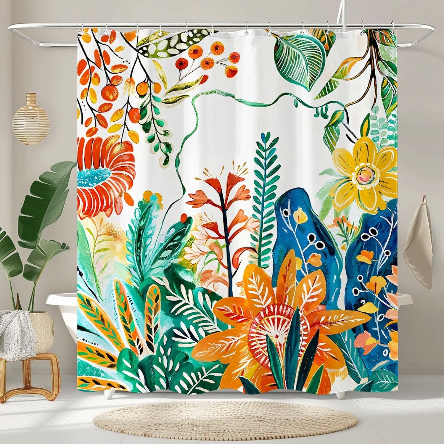 Custom Printed Bath Curtain — custom printed polyester bath curtain detail view