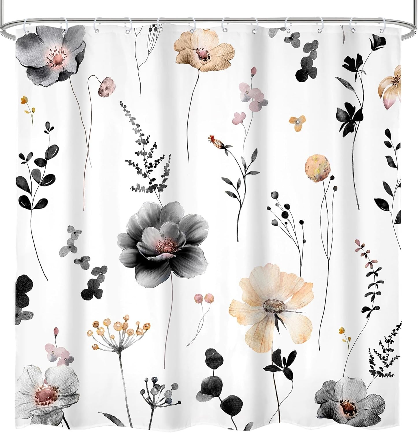Custom Printed Bath Curtain — custom printed polyester bath curtain detail view