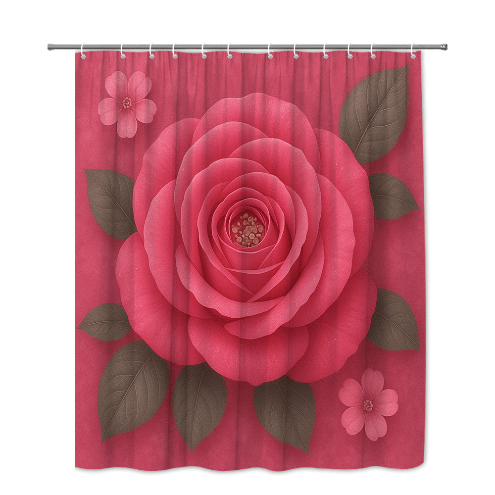 Custom Printed Bath Curtain — custom printed polyester bath curtain detail view