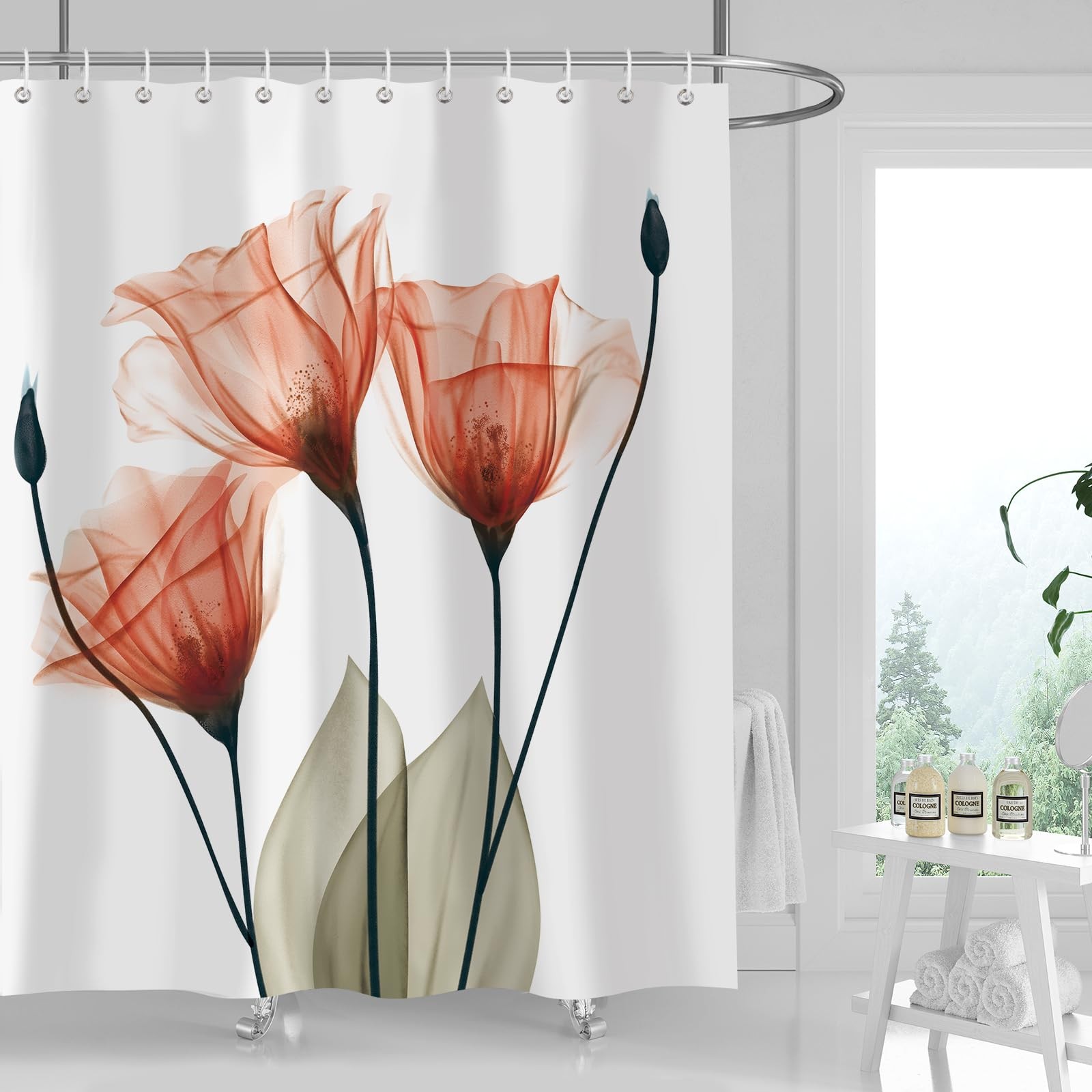 Custom Printed Bath Curtain — custom printed polyester bath curtain