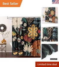 Charming Boho Floral Shower Curtain - Waterproof 72x72 Fabric for All Seasons — custom printed polyester bath curtain