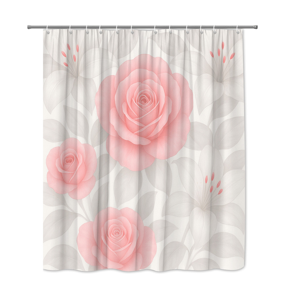 Custom Printed Bath Curtain — custom printed polyester bath curtain detail view