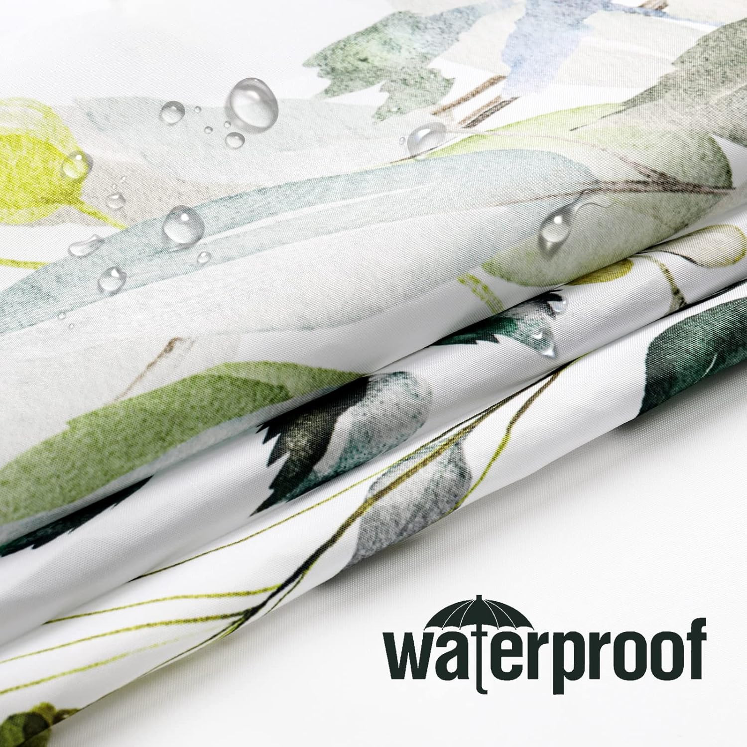 Custom Printed Bath Curtain — custom printed polyester bath curtain detail view