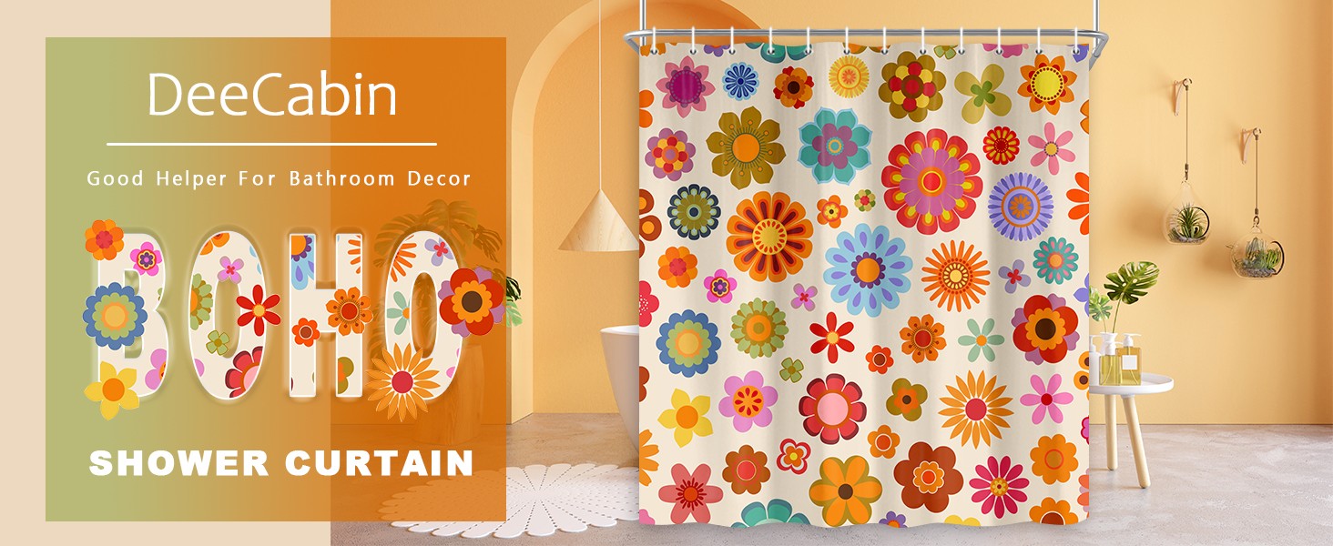 Custom Printed Bath Curtain — custom printed polyester bath curtain detail view