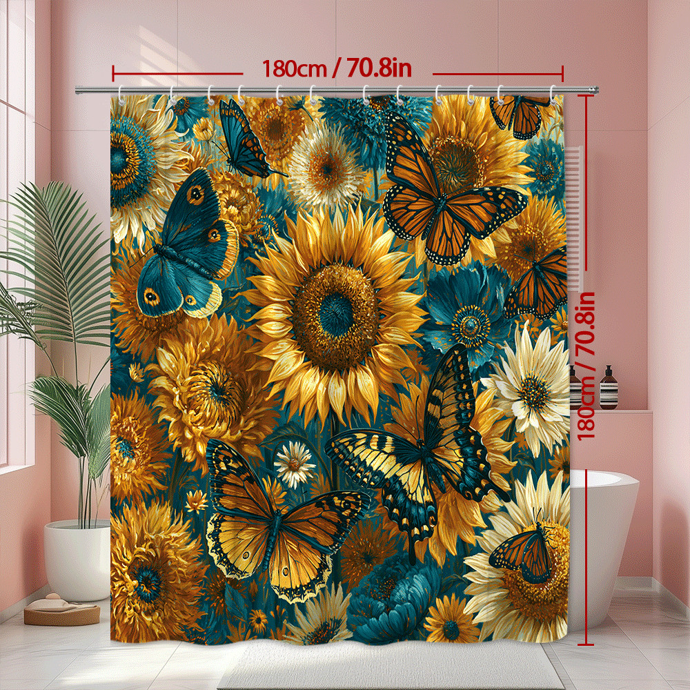 Custom Printed Bath Curtain — custom printed polyester bath curtain detail view