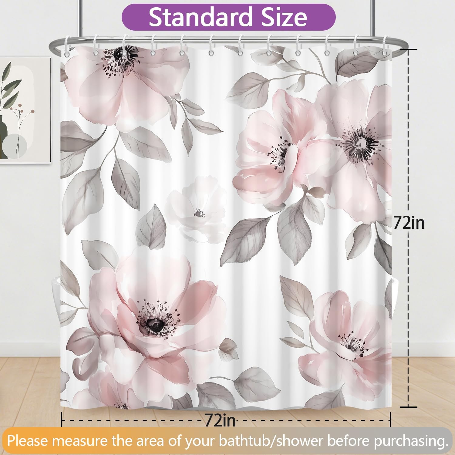 Custom Printed Bath Curtain — custom printed polyester bath curtain detail view