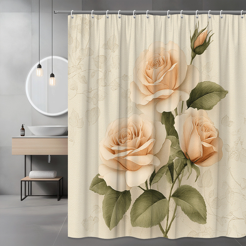 Custom Printed Bath Curtain — custom printed polyester bath curtain