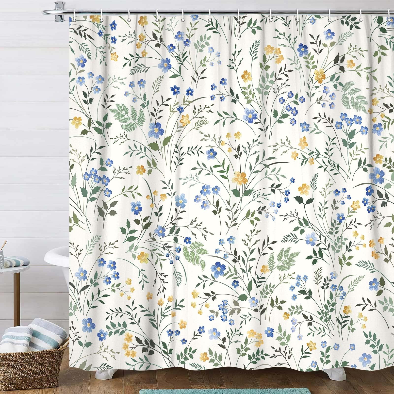 Custom Printed Bath Curtain — custom printed polyester bath curtain detail view