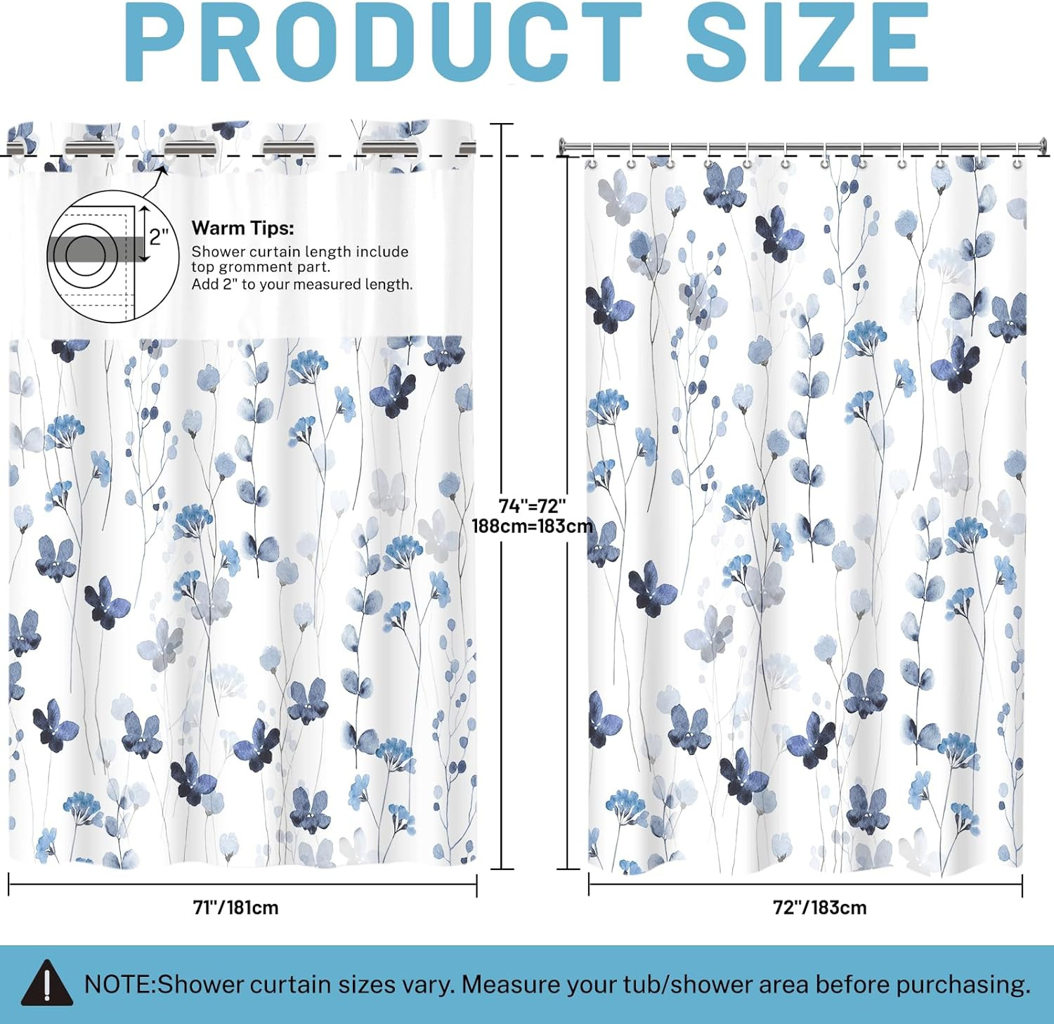 Custom Printed Bath Curtain — custom printed polyester bath curtain detail view