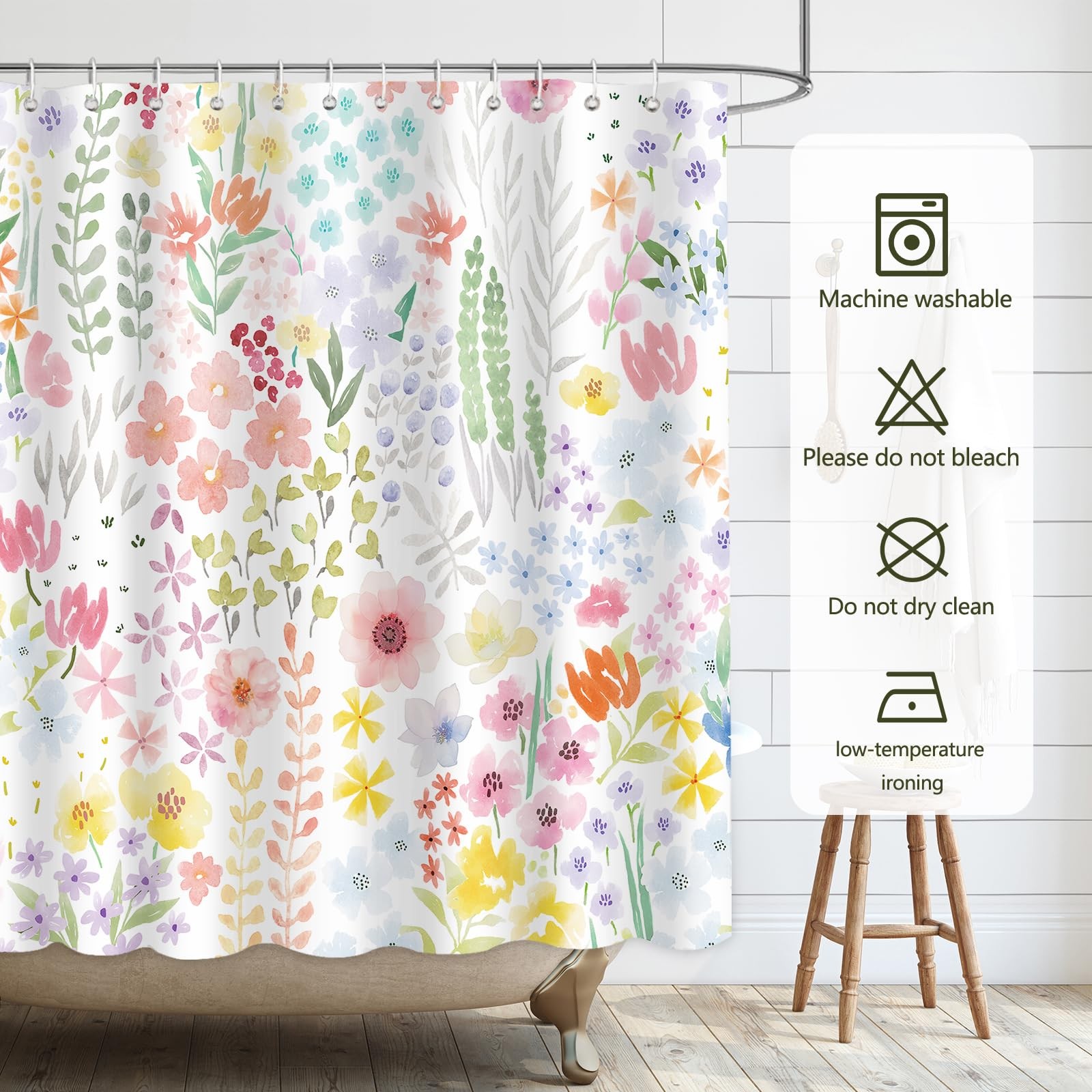 Custom Printed Bath Curtain — custom printed polyester bath curtain detail view