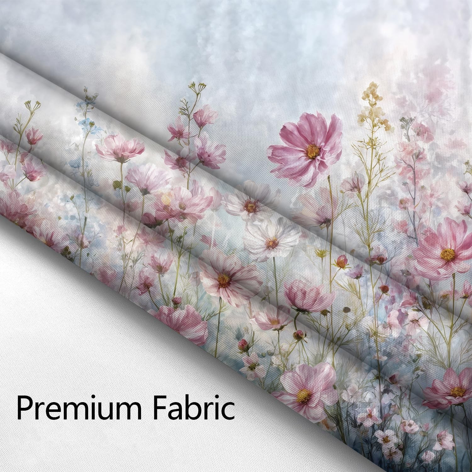 Custom Printed Bath Curtain — custom printed polyester bath curtain detail view