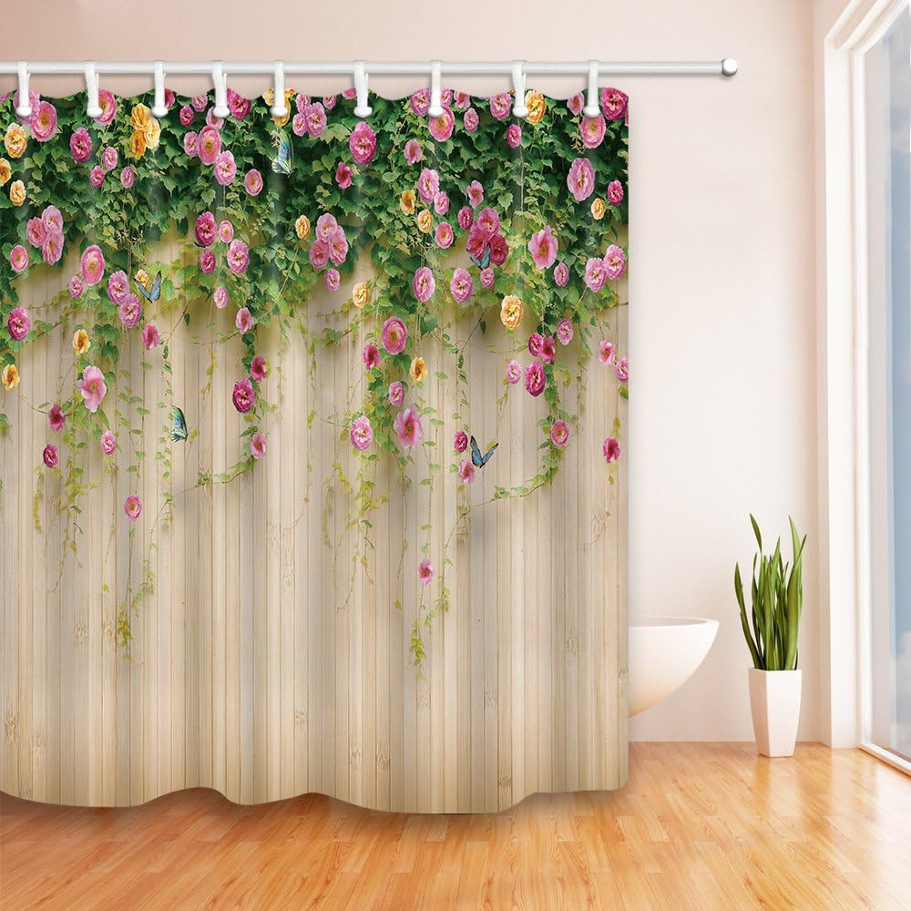 Custom Printed Bath Curtain — custom printed polyester bath curtain detail view