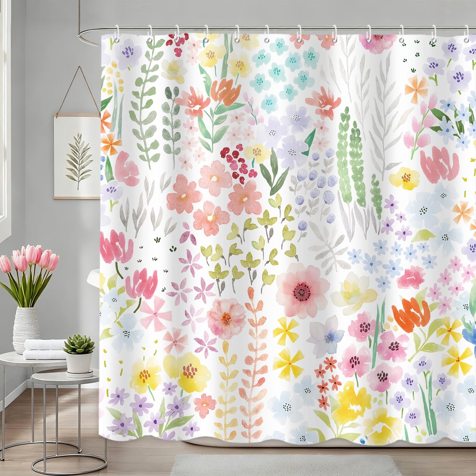 Custom Printed Bath Curtain — custom printed polyester bath curtain