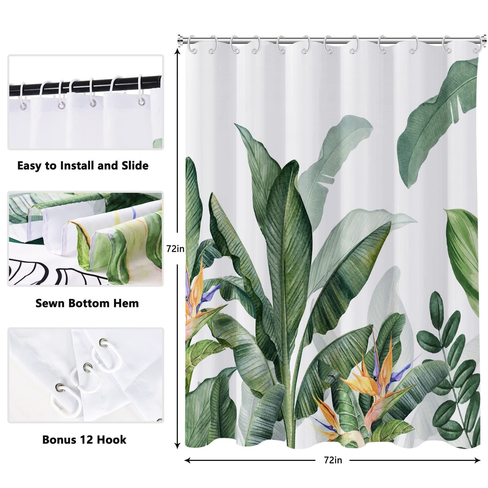 Custom Printed Bath Curtain — custom printed polyester bath curtain detail view