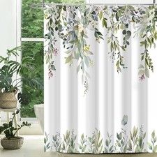CTOTSYC Sage Green Floral Eucalyptus Shower 72"W x 72"L (Pack of 1), — custom printed polyester bath curtain
