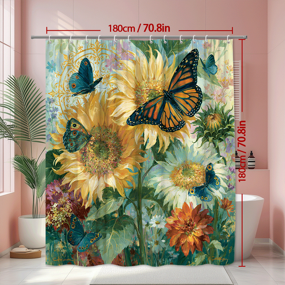 Custom Printed Bath Curtain — custom printed polyester bath curtain detail view