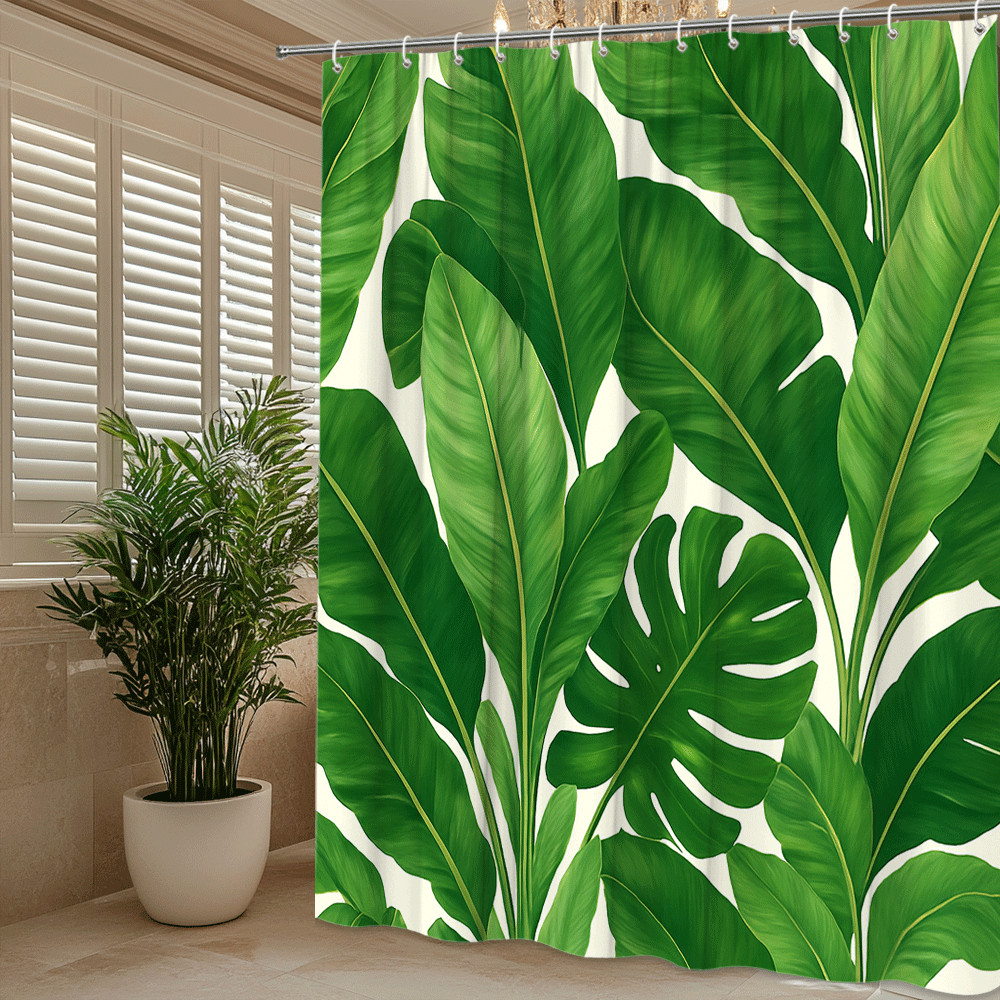 Custom Printed Bath Curtain — custom printed polyester bath curtain detail view