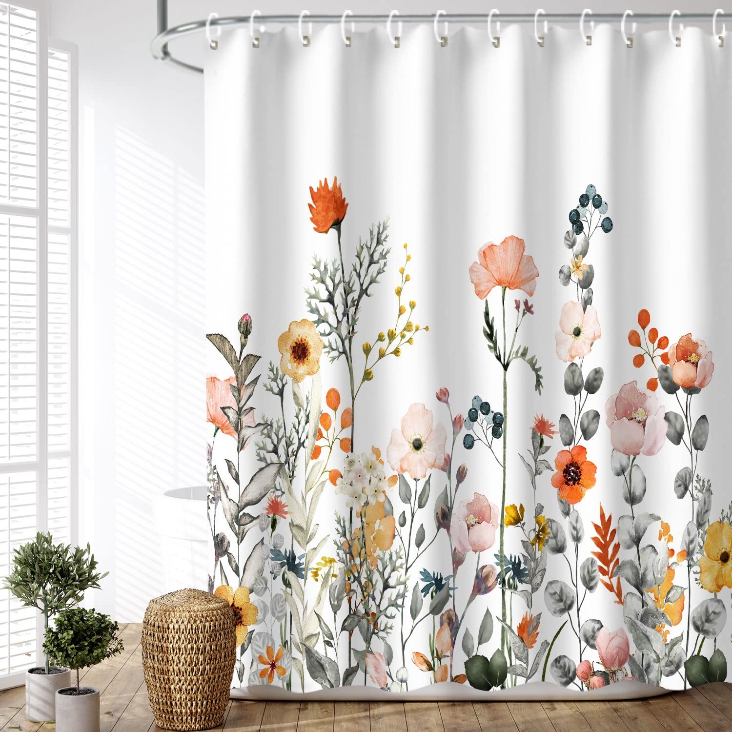 Custom Printed Bath Curtain — custom printed polyester bath curtain detail view