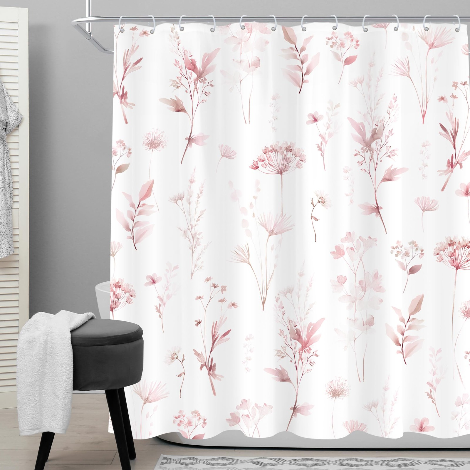 Custom Printed Bath Curtain — custom printed polyester bath curtain detail view