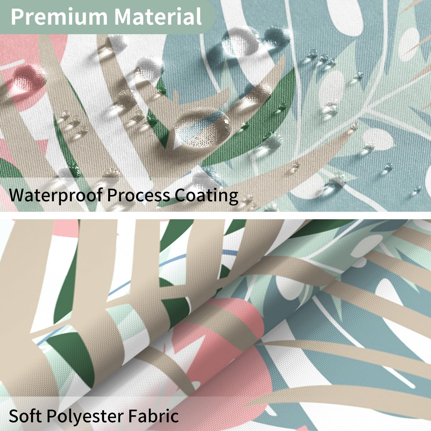 Custom Printed Bath Curtain — custom printed polyester bath curtain detail view