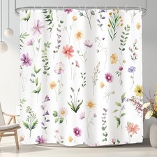 Boho Shower Curtain 72Wx72L Inches Cute 72"W x 72"L (Pack of 1) Floral — custom printed polyester bath curtain