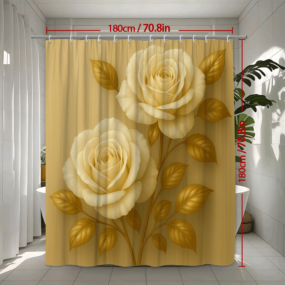 Custom Printed Bath Curtain — custom printed polyester bath curtain detail view