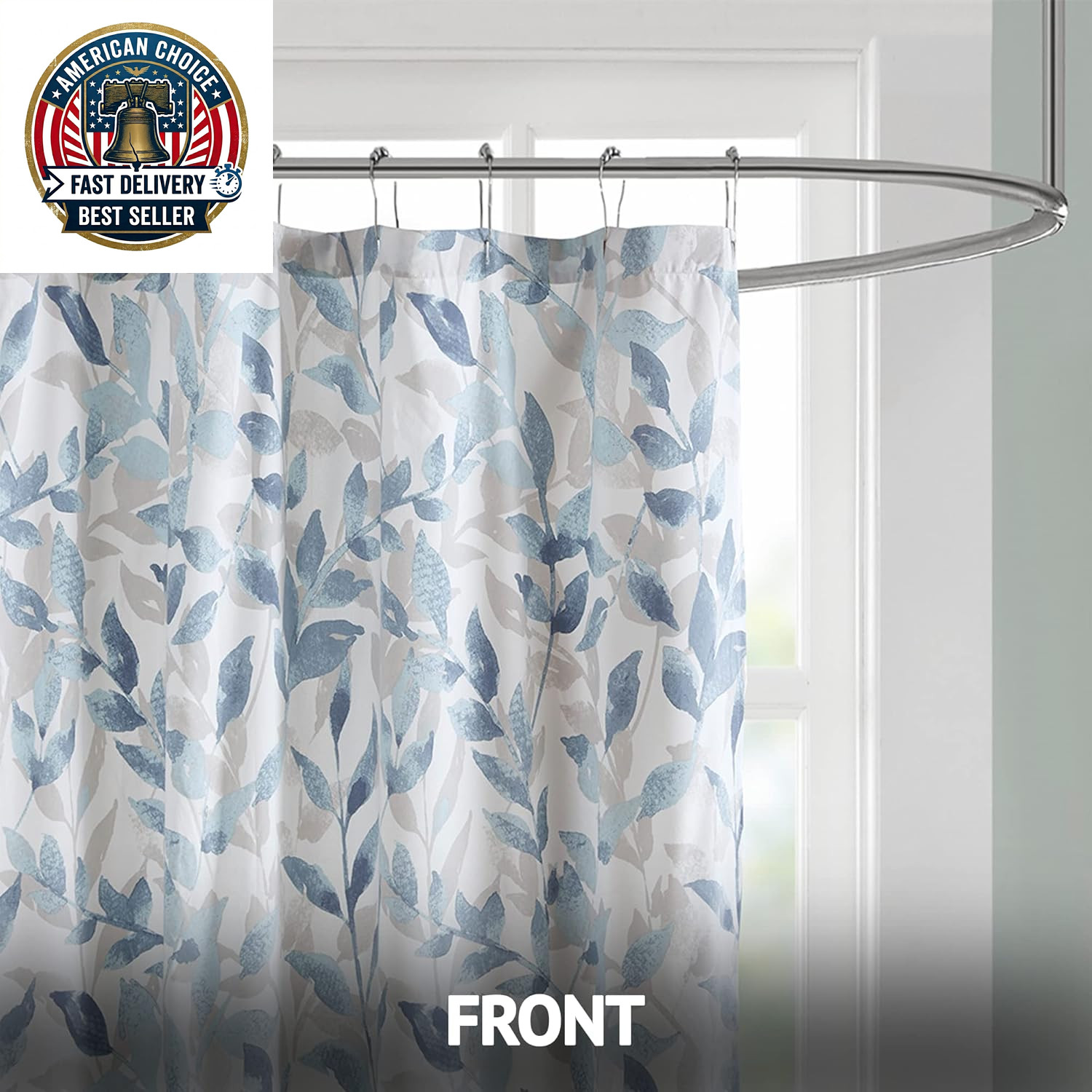 Custom Printed Bath Curtain — custom printed polyester bath curtain detail view