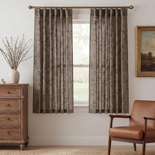 StangH Vintage Floral Curtains 63 Inches, Natural Linen Textured Pattern Curtain — custom printed polyester bath curtain