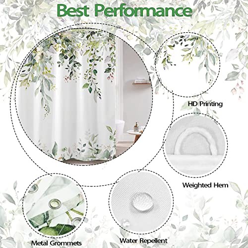 Custom Printed Bath Curtain — custom printed polyester bath curtain detail view