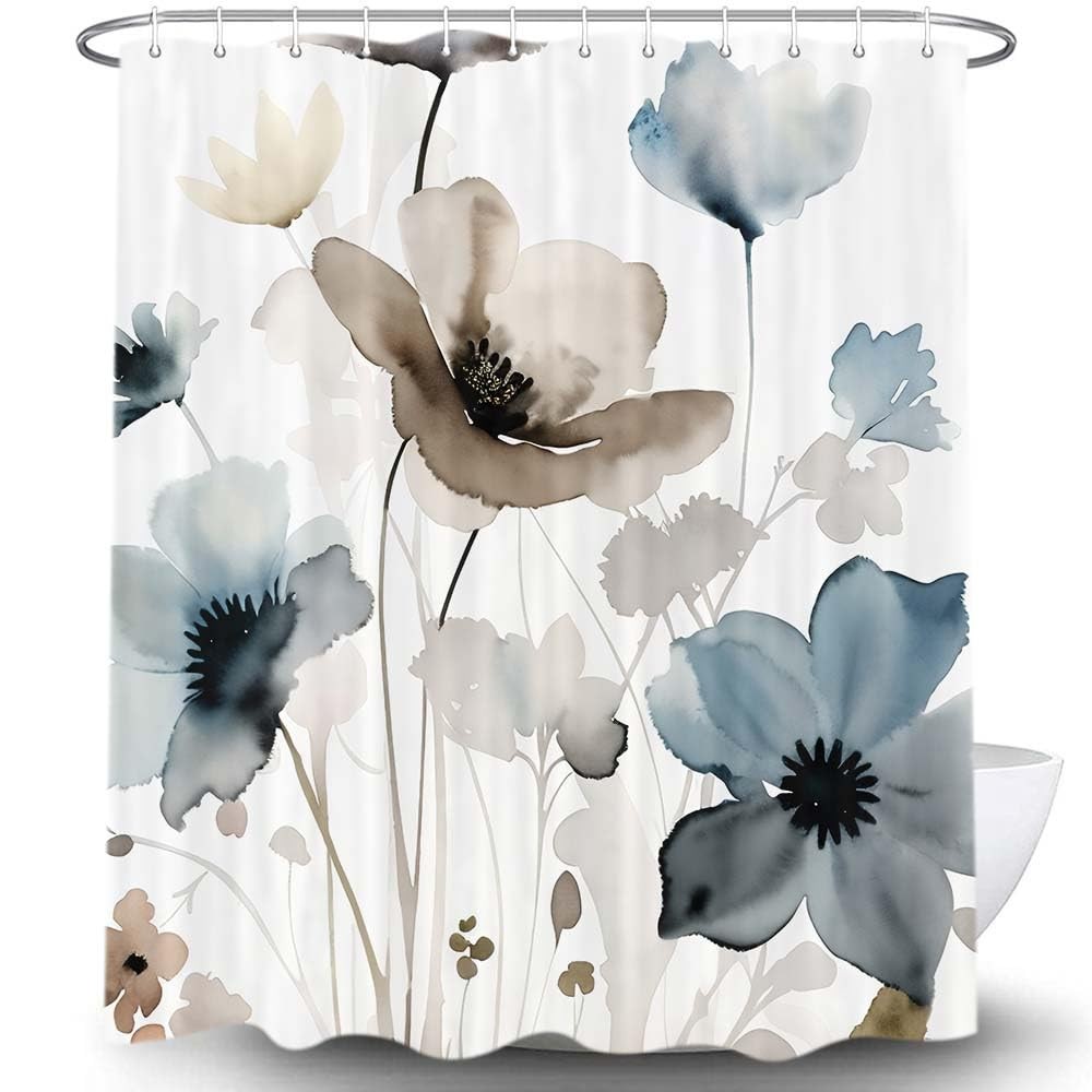 Custom Printed Bath Curtain — custom printed polyester bath curtain detail view